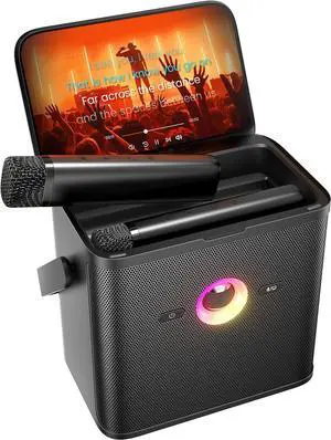Karaoke Machine for Adults Kids, with Lyrics Display Screen, WiFi Connect to YouTube & Karaoke App, 2 EQ Autotune Wireless Microphones Portable Karaokes PA System for Home Family Party Camping