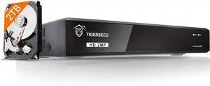 Super HD 1080P 4 Channel DVR Security Recorder with 2TB Hard Drive, Hybrid 6-in-1 CCTV DVR Recorder Compatible with 2MP and 5MP TVI, AHD, CVI, Analog, RS485 PTZ and IP Cameras