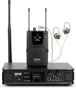 Wireless in-Ear Monitor System, IEM System Mono with Metal Transmitter, Bodypack Receiver Monitor Earphones, 85 Adjustable Frequencies 262ft Operation for Bands, Studio & Events