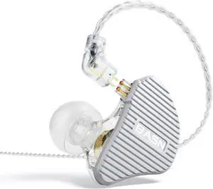 Mix-PD in Ear Monitor,1Planar Driver + 1Dynamic Driver HiFi IEM Earphones with CNC Crafted Metal Cover, Wired 0.78mm 2-Pin Silver Plated Detachable Cable for Musicians (Silver)