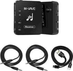 Wireless in Ear Monitor System Earphone 2.4G Stereo, Mono, Low Latency, Transmitter Receiver System, Auto-Pairing, One to Many, IEM for Studio Rehearsal, Stage Rechargeable
