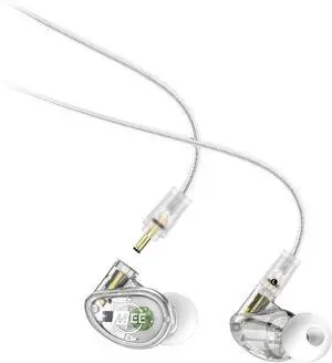 Professional MX2 PRO Dual-Driver Hybrid Musician's in Ear Monitor Headphones with Dedicated Subwoofer for Realistic Bass, Noise Isolating Earphones with Detachable Cables, Transparent