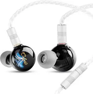 Kinera Celest in Ear Monitor,3.5mm HiFi Wired Earphone,Enhanced SPD2.0 BA Driver IEM Earphone,with Resin Housing,2-Pin Detachable Cable,for Musicians Sound Engineers and DJs(Black)