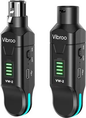 Wireless XLR Transmitter and Receiver - 2.4GHz Wireless Microphone System, 100ft Range, 48V Phantom Power, Ultra-Low Latency for Live Performance, Streaming, Recording