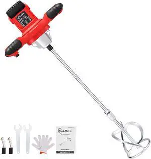Cement Mixer, 2300W Handheld Electric Concrete Mixer, Portable Mortar Mixer with 6 Adjustable Speed, 110V Mud Mixer for Mixing Mud, Cement, Mortar, Paint, Fodder