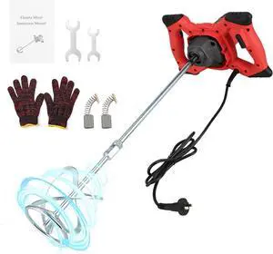 Cement Mixer 2300W, Handheld Electric Concrete Mixer with 6 Adjustable Speed, 110V Portable Mud Mixer Paint Mixer for Motar Grout Plaster Thinset Fodder Stirring Tool