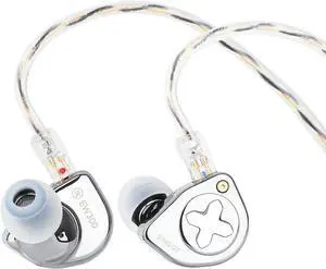 SIMGOT EW300 1DD+1Planar+1PZT Hybrid Driver in Ear Monitor, Wired Earbuds IEM, Gaming Earbuds with Detachable Nozzles, Silver-Plated OFC IEM Cable for Audiophile Musician (Standard Edition)