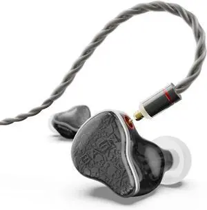 Bmaster5 in Ear Monitors, 1DLC Diaphragm+4BA 5 Drivers Drummers Headphones with Silver-Plated OFC Cable, Noise Isolation IEM Earbuds for Musicians (Midnight Black)