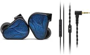 x Crinacle Zero: BLUE2 Dual Dynamic Drivers in-Ear Headphone with Detachable Cable (3.5mm+mic Cable)