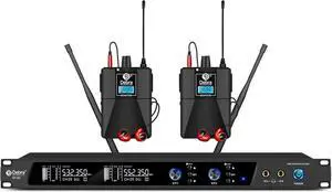 Audio PRO Mono ER-202 UHF Dual Channel Wireless in Ear Monitor System with Monitoring Type for Stage, Receiver, Studio, Guitar, Band Performance (2 Bodypack with Transmitter)