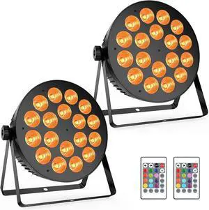 180W RGBA LED Par Lights - Remote & DMX Control - Sound Activated Master Slave - Uplights for Events Wedding Party Music Show Church Stage Band Performance - 2Pack