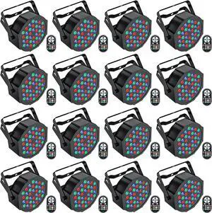 Stage Lights, 36W LED RGB LED Par Lights, 7 Channel Stage Light with DMX Controller Sound Activated, Stage Lighting for Events Birthday Bar Dance Decoration, 16 Packs