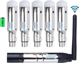 6pcs DMX512 DMX Dfi DJ 2.4G 5 Charging Wireless Receiver Built-in Battery & 1 Transmitter LED Lighting Control for LED Stage Par Party Light