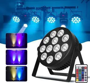 Stage Light Led Par Aluminum Cast Fanless Accent Light DMX RGBW 96W Dj Lights Sound Activated Powerful SlimPAR Led Wash Uplighting for Church,Wedding,Clubs,Theater