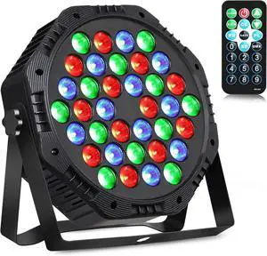 Rechargeable LED Par Can Lights, RGB Battery Powered Stage Uplights with Sound Activated Remote & DMX Control for Festival Event Wedding Bar Church