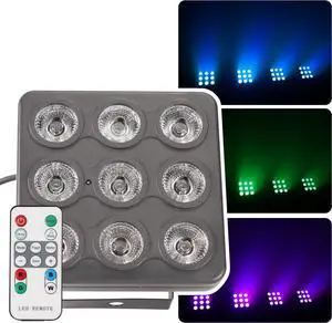 Rivendell Slim Par 9x4W RGBW LED Bar  DMX-Controlled DJ Lights for Parties and Events, Uplights Indoor with Strobe, Stage, and Disco Light for Weddings, Church Gigs, Bars, and House Celebrations