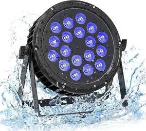 DMX Stage Lights RGBW 4in1 LED Par Light Super Bright 18X18W IP67 Waterproof Sound Activated Auto Play Uplights for Outdoor Wedding Birthday Holiday Music Show Dance Party Stage Lighting (1 Pack)