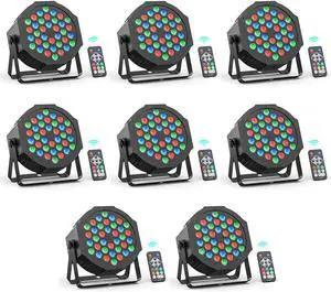 36 LED Stage Lights RGB Par Light DMX Lighting Stage Uplights for Events Music Dances Shows Party Wedding Church School Christmas Club (8 Packs) 36 LED Stage Lights RGB Par Light DMX Lighting Stage Uplights for Events Music Dances Shows Party Wedding Church School Christmas Club (8 Packs)