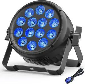 Par Lights RGBW 4in1 14X18W LED Stage Lighting Aluminum Strobe Stage Light DMX512 Uplights with Sound Activated Party Lights for Church DJ Disco Club Wedding Concerts Christmas