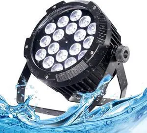 LED Par Lights 18x12W Outdoor Waterproof Stage Light RGBW 4-in-1 DMX Control for Events DJ Disco Festival Wedding Party Outdoor Stage Lighting