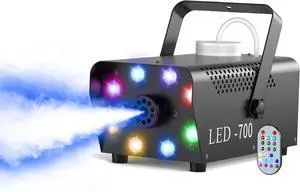 700W Fog Machine with 8 RGB LED Lights, Wireless Remote Control Smoke Machine with 14 Colorful LED Lights Effect for Stage Party Halloween Christmas DJ Performance Wedding (ZQ10140US)