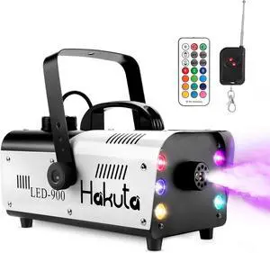 Fog Machine, 900W Automatic Spray Smoke Machine with 6 LED Lights and 7 Color Variation, 2000CFM Output with Wireless Remote Control for Wedding, Halloween, Parties and DJ Performance