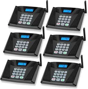 Intercoms Wireless for Home, Upgraded 5300ft Intercom 9 Channel 2 Code, Full Duplex Hands Free Talk Wireless Intercom System for Home Elderly Office with Auto Answer(6Packs, Black)