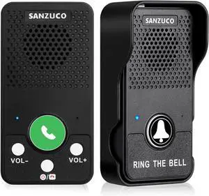 Doorbells, Hands Free Wireless Doorbell Intercom Upgrade, Waterproof Full Duplex Door Bell 1000 Feet Two Way Communication with 4 Chimes, 8 Level Volume & LED Flash, Black