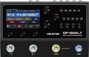 GP-200LT Multi Effects Pedal Multi Effects Processor Guitar Effects Pedal Bass Pedal Amp Modeling IR Cabinets Simulation Multi-Effects with FX Loop MIDI I/O Stereo OTG USB Audio Interface