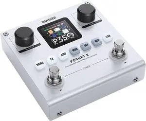 Pocket-X Multi Effects Guitar Pedal Guitar/Bass AMP Modeler Multi Effects Processor Portable Rechargeable Guitar Pedal with 6 Effects Modules, 80 Presets, 20 IRs for Electric Guitar