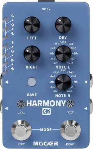 Harmonizer Guitar Effects Pedal up to 12 Pitches Each Pitch has 11 Harmony Modes Professional Stereo for Electric Guitar and Bass (X2)