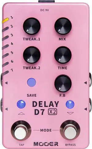 Guitar Delay Pedal 14 Types Delay Authentic Vintage and Modern Delay Effects from Classic Analog Tape Delays Experimental Low-Bit Galaxy and Pingpong (X2)