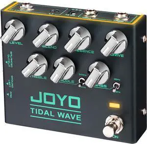 Bass Guitar Pedals Preamp Overdrive Pedal with EQ and Noise Reduction DI Output for Pop Funk Metal Bassist Electric Guitar (TIDAL WAVE R-30)