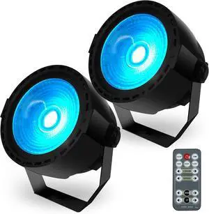 LED Par Stage Light 30W COB Wash Lights RGB 3in1 with Remote and DMX Control DJ Lights Sound Activated Uplighting for Wedding,Party, Stage Show,Club,Karaoke - 2 Pack