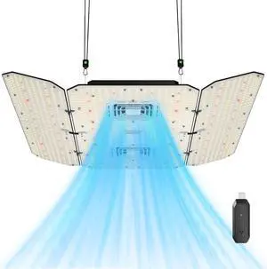 AeroLight Wing AW400SE & GrowHub Controller E25, LED Grow Light 400W with Integrated Circulation Fan, Full Spectrum, Compatible with App & E42A, 4x4/5x5 Coverage