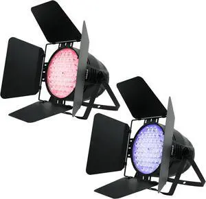 54x4W High CRI Par Light with Barn Doors, CRI/RA>90 RGBW 4 in 1 Ultra-Bright LED Stage Lighting, Up to 5600 Lm, Party Disco DJ Light for Photography, Club, Wedding, Show, 2 Packs