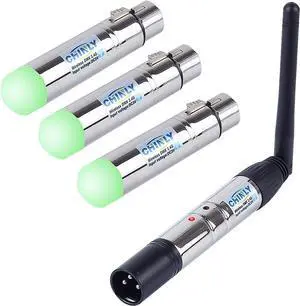 4pcs DMX512 DMX Dfi DJ 2.4G Wireless 3 Receiver with Light Dome & 1 Transmitter LED Lighting Control Short version for LED Stage Par Party Light