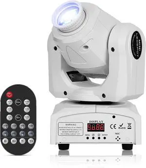 60W RGBW Moving Head DJ Lights,LED Spotlights with Remote 8 GOBO 8 Pattern Stage Lighting by DMX and Sound Activated Control DJ Lights for Parties Decoration Live Band Show Club