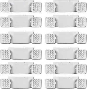 12 Pack Commercial LED Emergency Lights Fixture, Emergency Light with Battery Backup, Emergency Lights for Business Home power Failure, Two Adjustable Head Emergency Lighting, Hardwired 120-277V