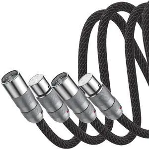 Hi-end XLR Cable 3.3FT Audio Signal Cable Multiplex Pure Copper 4 Cores 4MM2 Mic 3 Pin Interconnect Cable HiFi XLR Male to Female XLR Microphone Cable for Mixer Soundbox Amplifiers
