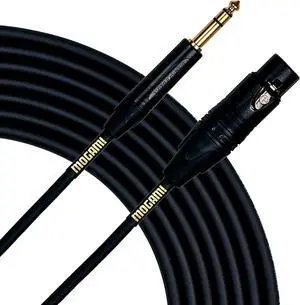 GOLD TRS-XLRF-10 Balanced Audio Adapter Cable, XLR-Female to 1/4" TRS Male Plug, Gold Contacts, Straight Connectors, 10 Foot