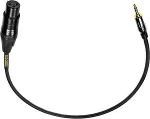 GOLD-XLRF-MINI-018 Balanced Audio Adapter Cable, XLR-Female to 1/8" TRS Male Plug, Dual Straight, 18 inch