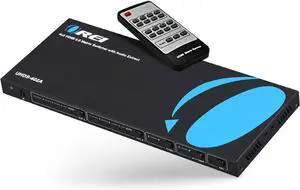 4K HDMI Matrix Switch 4 X 2, Switcher 18G UltraHD with Arc Supports Upto 4K @ 60Hz & 1080P IR Audio Extractor Arc EDID HDCP 2.- Remote Control - Full Matrix Selection