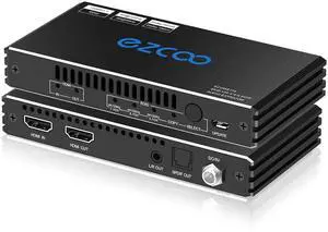 HDMI Audio Extractor 4K 120Hz 8K 7.1/5.1/2.1ch EDID Switch Atmos VRR CEC- SPDIF 5.1CH Optical Toslink Stereo Breakout, HDCP 2.2/2.3 Bypass for PS 5 Xbox X, Splitter 1x1 De-embedder Decoder EZ118K