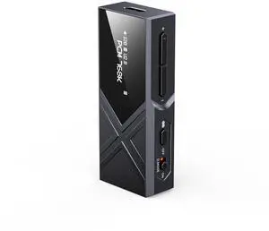 KA17 Portable USB DAC Audio HiFi Decoder, Dual ES9069Q PCM768 DSD512 3.5/4.4mm Output for Android iOS Mac Win10 (Black)