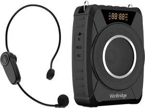 Powerful Portable Voice Amplifier with Bluetooth5.0, Recording and UHF Wireless Microphone Headset - 20W Speaker System for Teachers, Singers, Coaches
