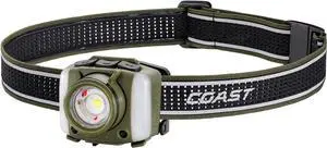 FL95R 1250 Lumen Rechargeable Plus LED Headlamp with Green, Red and Area Light Modes and Glide Focus