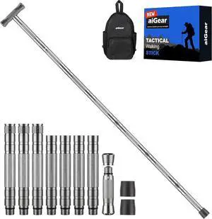 Tactical Walking Stick - Upgraded Survival Hiking Stick with Outdoor Multi-Tool Gear Trekking Poles for Outdoor Adventures, Trekking, Survival Hiking Tactical Tool