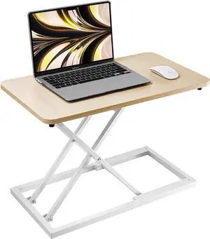 standing desk converter Stand up office desk riser on the desktop is suitable for use in laptops and single monitor work consoles, home offices, and can be adjusted in height(Log Color)