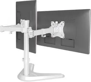 Dual Monitor Mount, Ergonomic Adjustable Monitor Arm for Max 32 inch Screens, Adjustable Computer Monitor Stand up to 40 lbs, VESA Mounting Holes 75&100mm, White